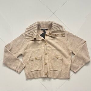NWT. Marc New York Knit Cardigan Size M. 
Neutral Classic Tan with Gold Buttons